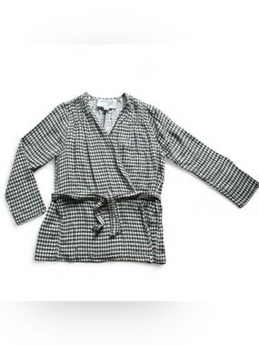 Ace & Jig Green and White Gingham Belted Top